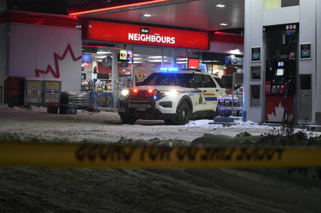 Quesnel RCMP are investigating a stabbing at the Petro Canada gas station on McLean Street that left a man seriously injured Thursday evening. (Karen Powell/Contributed)