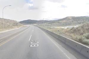 According to my car&rsquo;s dashboard map, this spot on Highway 1 near Kamloops doesn&rsquo;t exist. (Google Maps)